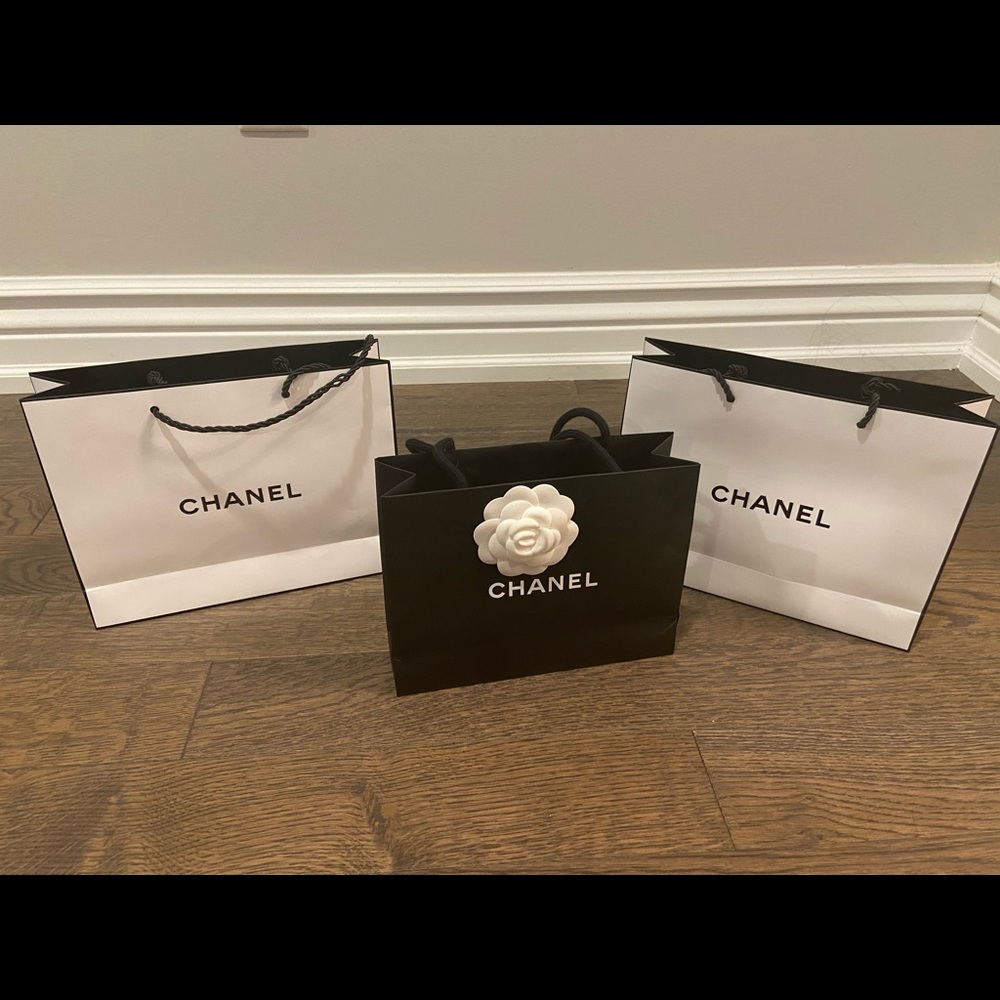 1 small empty Chanel bag and 2 medium size